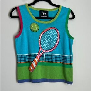 Vintage Michael Simon Sweater Vest Womens‎ Medium Tennis Beaded